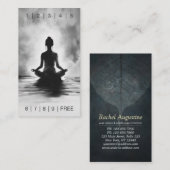 ヨガ瞑想インストラクター白黒インクペインティング ロイヤリティカード (正面/裏面)