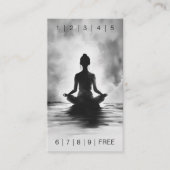 ヨガ瞑想インストラクター白黒インクペインティング ロイヤリティカード (正面)