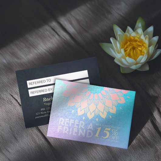 ヨガ瞑想インストラクター紹介金ゴールド曼荼羅 紹介カード