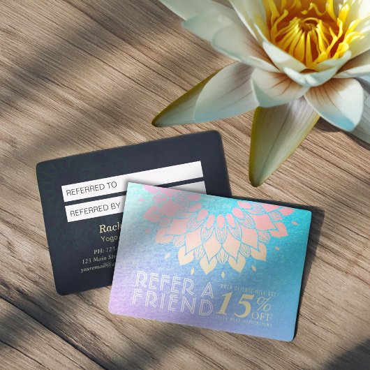 ヨガ瞑想インストラクター紹介金ゴールド曼荼羅 紹介カード