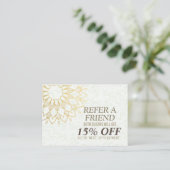 ヨガ瞑想インストラクター紹介金ゴールド曼荼羅 紹介カード (スタンド正面)