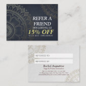 ヨガ瞑想インストラクター紹介金ゴールド曼荼羅 紹介カード (正面/裏面)