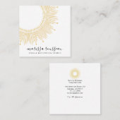 ヨガ瞑想インストラクター金ゴールドサンマンダラ スクエア名刺 (正面/裏面)