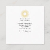 ヨガ瞑想インストラクター金ゴールドサンマンダラ スクエア名刺 (裏面)