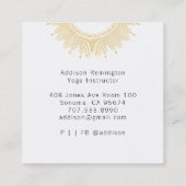 ヨガ瞑想インストラクター金ゴールドサンマンダラ スクエア名刺 (裏面)