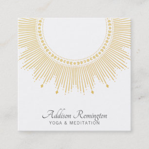 ヨガ瞑想インストラクター金ゴールドサンマンダラ スクエア名刺