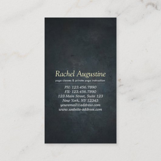 ヨガ瞑想インストラクター金ゴールドツリーロイヤリティパンチ ロイヤリティカード (裏面)