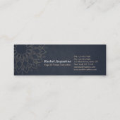 ヨガ瞑想インストラクター金ゴールドフローラ曼荼羅 スキニー名刺 (裏面)