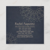 ヨガ瞑想インストラクター金ゴールドフローラ曼荼羅 スクエア名刺 (裏面)