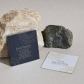 ヨガ瞑想インストラクター金ゴールドフローラ曼荼羅 スクエア名刺