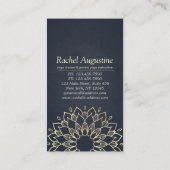 ヨガ瞑想インストラクター金ゴールドフローラ曼荼羅 名刺 (裏面)