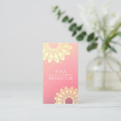 ヨガ瞑想インストラクター金ゴールドフローラ曼荼羅 名刺 (スタンド正面)