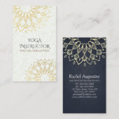 ヨガ瞑想インストラクター金ゴールドフローラ曼荼羅 名刺 (正面/裏面)