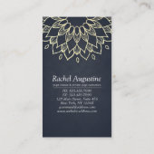 ヨガ瞑想インストラクター金ゴールドフローラ曼荼羅 名刺 (裏面)