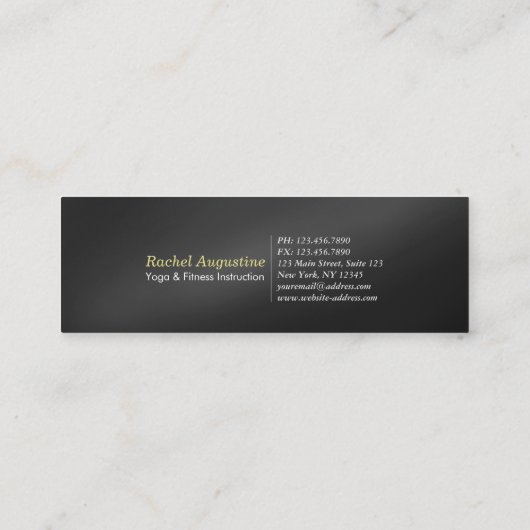 ヨガ瞑想インストラクター金ゴールドマンダラオムシンボル スキニー名刺 (裏面)