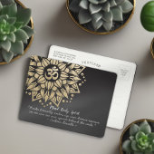 ヨガ瞑想インストラクター金ゴールドマンダラオムシンボル ポストカード