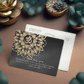 ヨガ瞑想インストラクター金ゴールドマンダラオムシンボル ポストカード