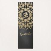 ヨガ瞑想インストラクター金ゴールドマンダラオムシンボル ヨガマット (正面)