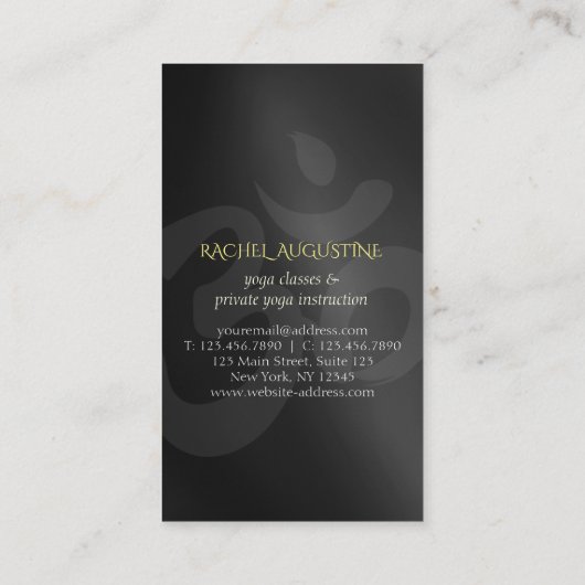 ヨガ瞑想インストラクター金ゴールドマンダラオムシンボル 名刺 (裏面)