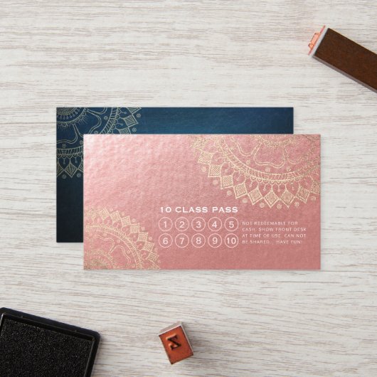 ヨガ瞑想インストラクター金ゴールドマンダラクラスパス ロイヤリティカード (正面/裏面インサイチュ)