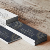 ヨガ瞑想インストラクター金ゴールドマンダラネイビーブルー スキニー名刺