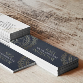 ヨガ瞑想インストラクター金ゴールドマンダラネイビーブルー スキニー名刺