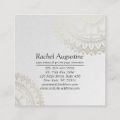 ヨガ瞑想インストラクター金ゴールドマンダラネイビーブルー スクエア名刺 (裏面)