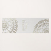 ヨガ瞑想インストラクター金ゴールドマンダラネイビーブルー ヨガマット (裏面(横))