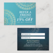 ヨガ瞑想インストラクター金ゴールドマンダラ紹介 紹介カード (正面/裏面)