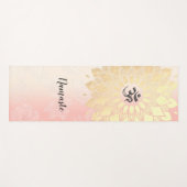 ヨガ瞑想インストラクター金ゴールドマンダラOMシンボル ヨガマット (正面(横))