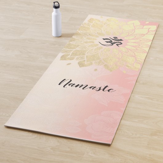 ヨガ瞑想インストラクター金ゴールドマンダラOMシンボル ヨガマット (インサイチュ)