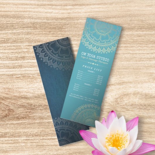 ヨガ瞑想インストラクター金ゴールド曼荼羅価格表 ラックカード