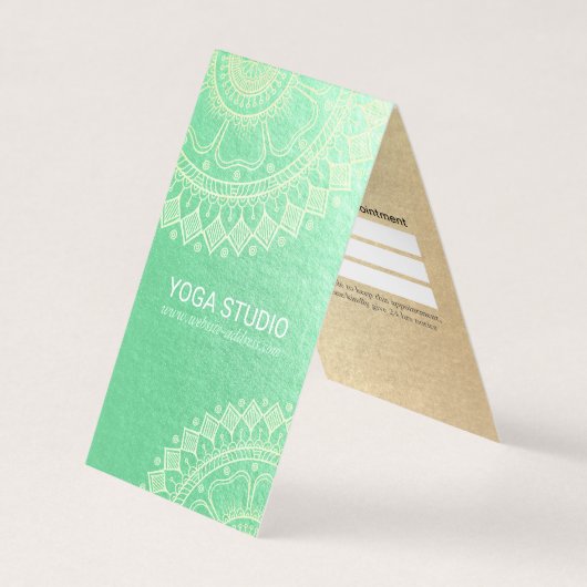 ヨガ瞑想インストラクター金ゴールド曼荼羅価格表 名刺 (正面)