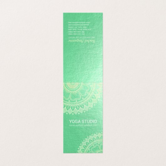 ヨガ瞑想インストラクター金ゴールド曼荼羅価格表 名刺 (外部フラット)