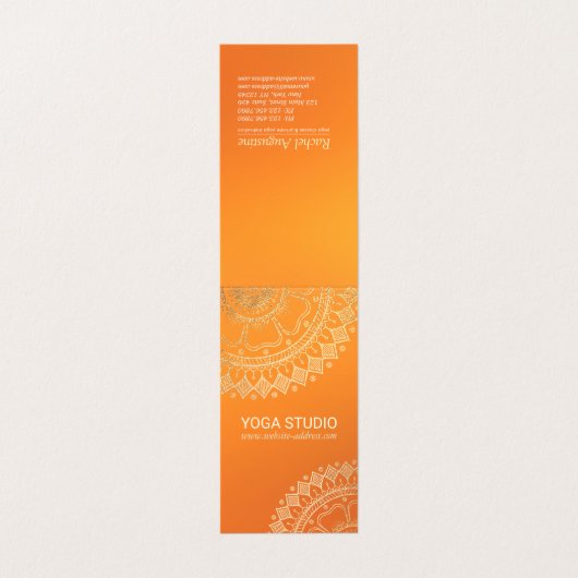 ヨガ瞑想インストラクター金ゴールド曼荼羅価格表 名刺 (外部フラット)