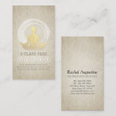 ヨガ瞑想インストラクター金ゴールド簡単ポーズゼンサイン ロイヤリティカード (正面/裏面)