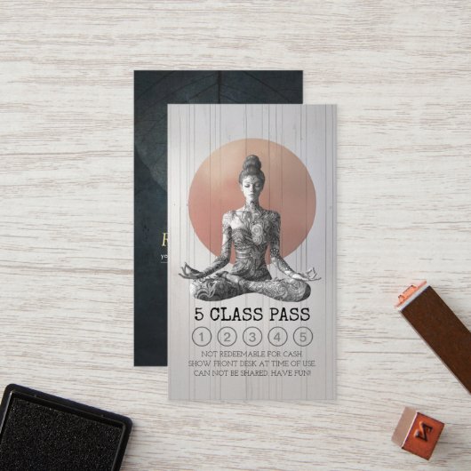 ヨガ瞑想インストラクター霊気マスタークラスパス ロイヤリティカード (正面/裏面インサイチュ)