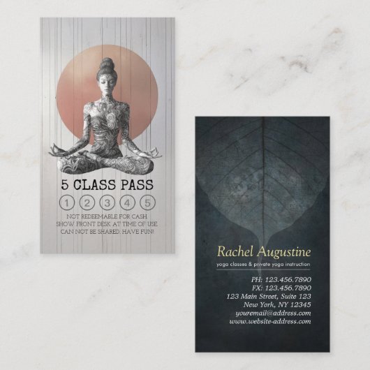 ヨガ瞑想インストラクター霊気マスタークラスパス ロイヤリティカード (正面/裏面)