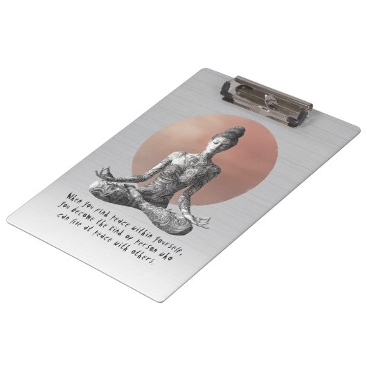 ヨガ瞑想インストラクター霊気マスターロータスポーズ クリップボード (アングル)