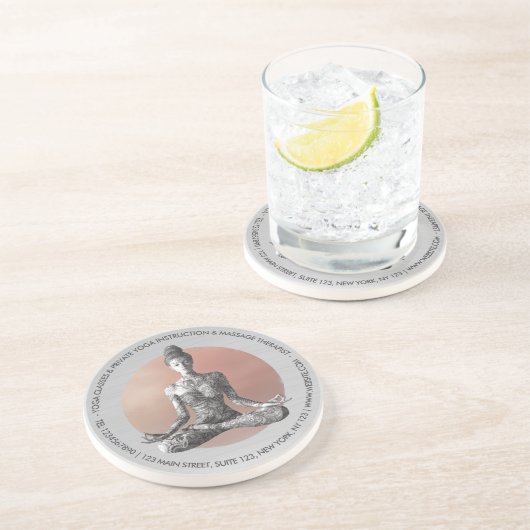 ヨガ瞑想インストラクター霊気マスターロータスポーズ コースター (側面)