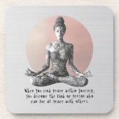 ヨガ瞑想インストラクター霊気マスターロータスポーズ コースター (正面)