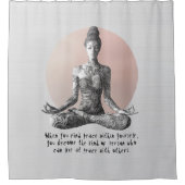 ヨガ瞑想インストラクター霊気マスターロータスポーズ シャワーカーテン (正面)