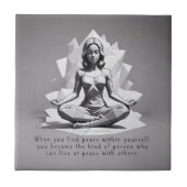 ヨガ瞑想インストラクター霊気マスターロータスポーズ タイル (正面)