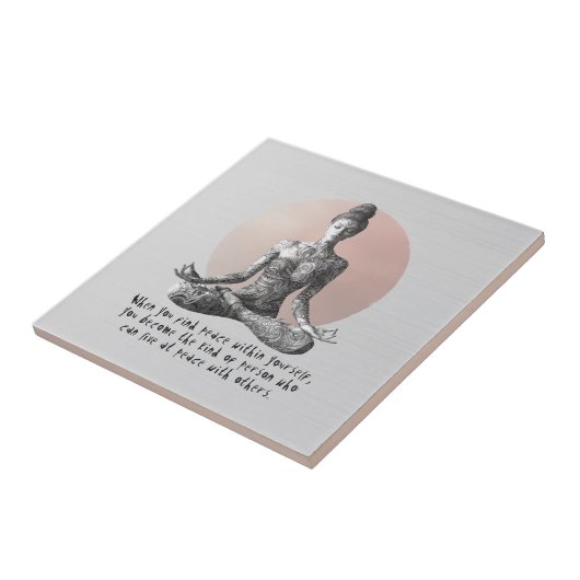 ヨガ瞑想インストラクター霊気マスターロータスポーズ タイル (側面)