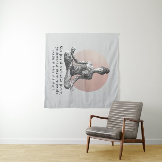 ヨガ瞑想インストラクター霊気マスターロータスポーズ タペストリー (インサイチュ(横))