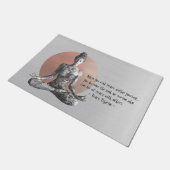 ヨガ瞑想インストラクター霊気マスターロータスポーズ ドアマット (アングル)