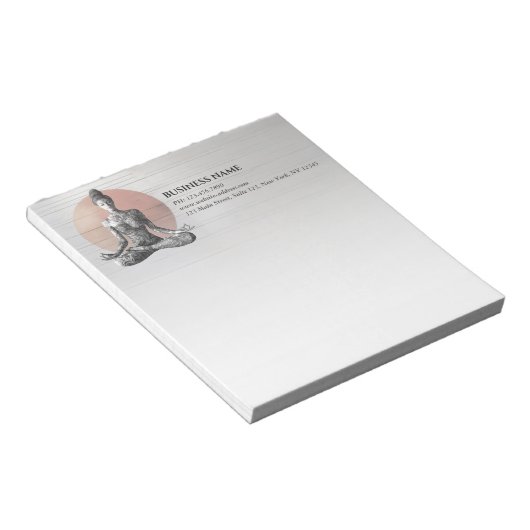 ヨガ瞑想インストラクター霊気マスターロータスポーズ ノートパッド (アングル)