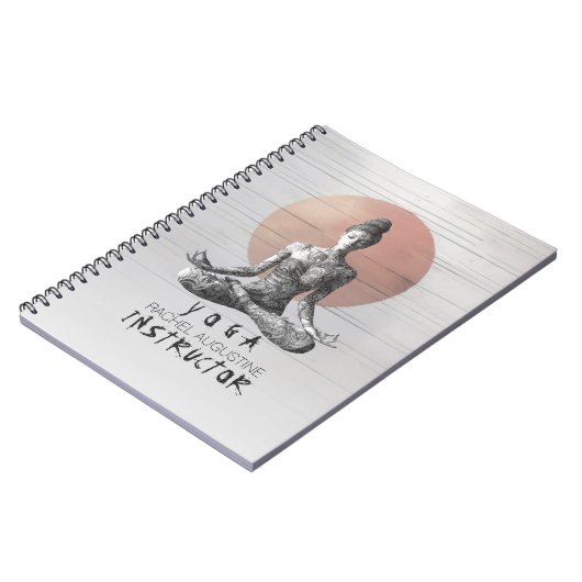 ヨガ瞑想インストラクター霊気マスターロータスポーズ ノートブック (左側)