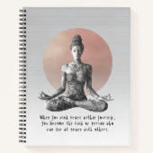 ヨガ瞑想インストラクター霊気マスターロータスポーズ ノートブック (正面)