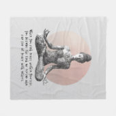 ヨガ瞑想インストラクター霊気マスターロータスポーズ フリースブランケット (正面(横))